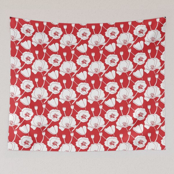 Item preview, Drawing of Poppies in Red and White designed and sold by KShedenhelm.