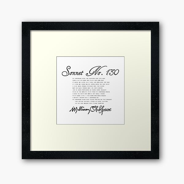 Item preview, Shakespeare Sonnet No. 130 designed and sold by Styled Vintage.