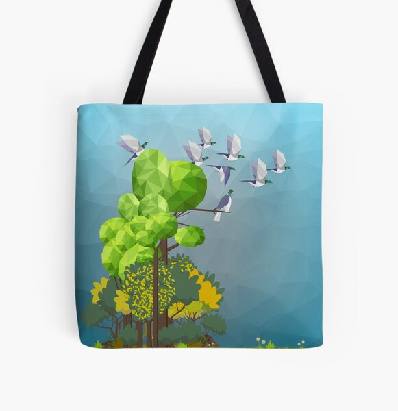 Kererū in the forest All Over Print Tote Bag