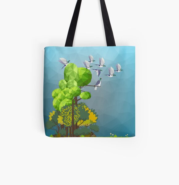 Kererū in the forest All Over Print Tote Bag