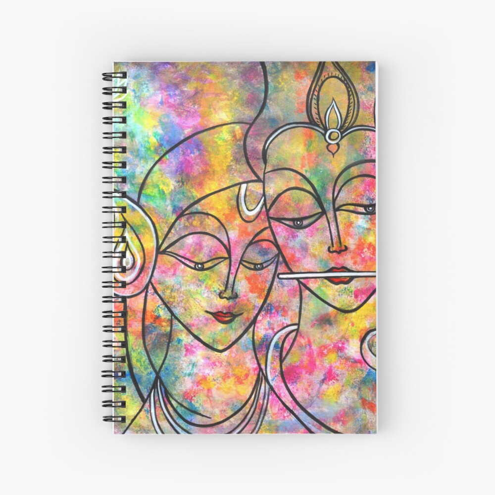 Image of Radha Krishna Holi Abstract Painting-WO512680-Picxy