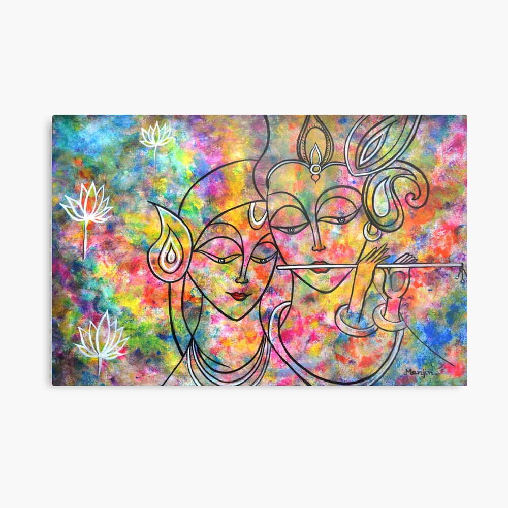 Urban Gifts Radha Krishna Holi in Vrindavan Canvas Wooden Framed Painting  for Home décor Bedroom/Living Room 24X36 inches : Amazon.in: Home & Kitchen