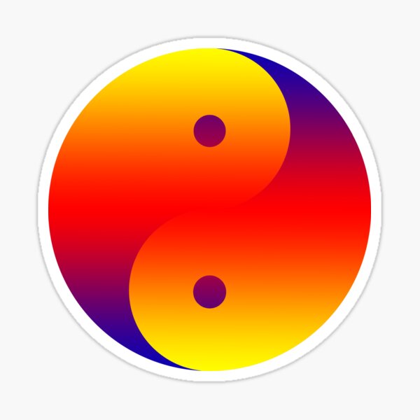 Yin yang farbig Sticker