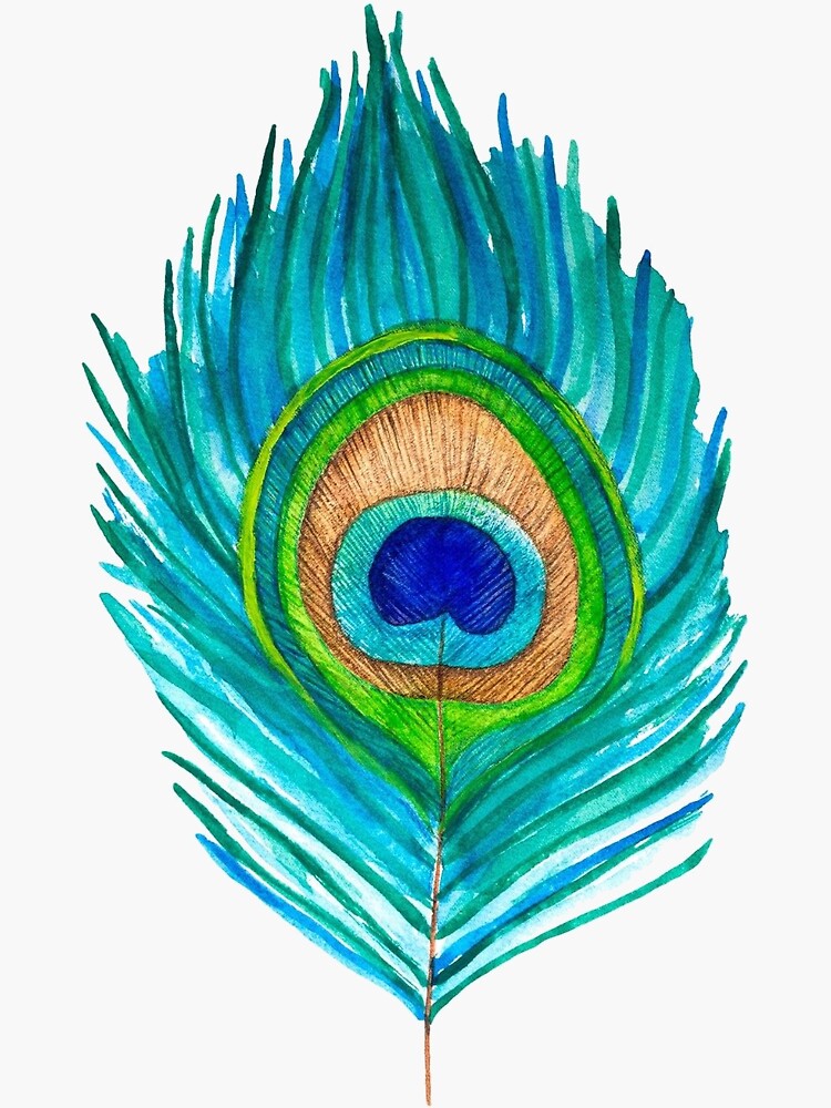 "Peacock feather" Sticker for Sale by twistturn Redbubble