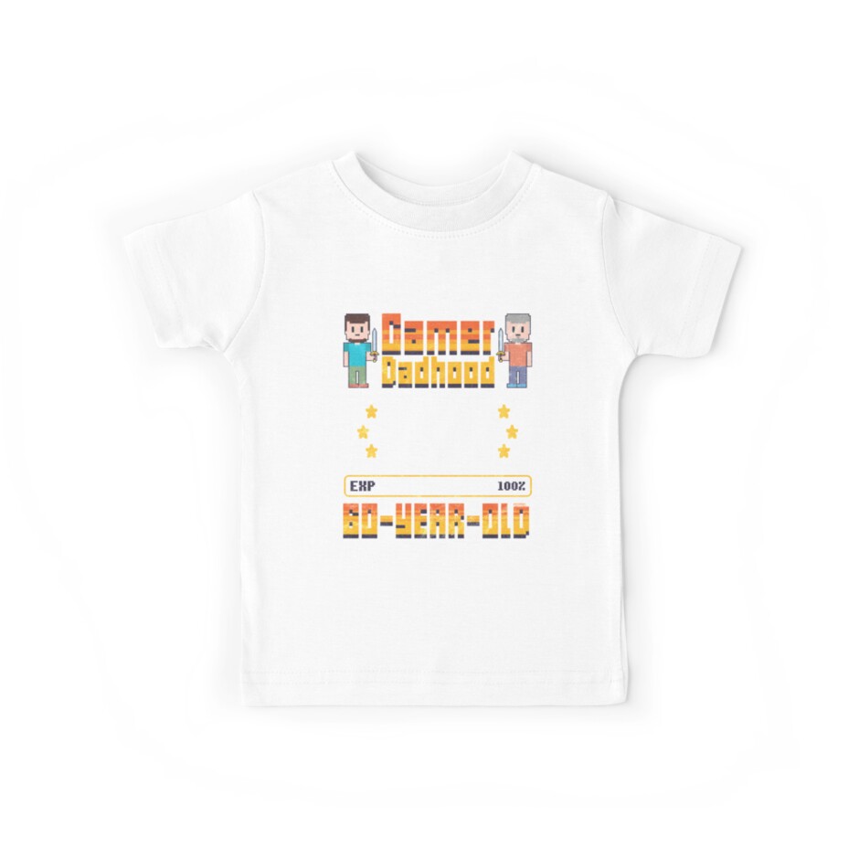 Gamer Father Gambler 60th Birthday Gift Kids T Shirt By Alexngn Redbubble - roblox t shirt for kids and adults girls boys gaming kids t shirt by zomocreations redbubble