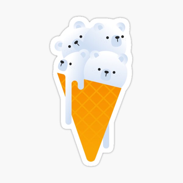 Polar Bear Ice Cream Sticker
