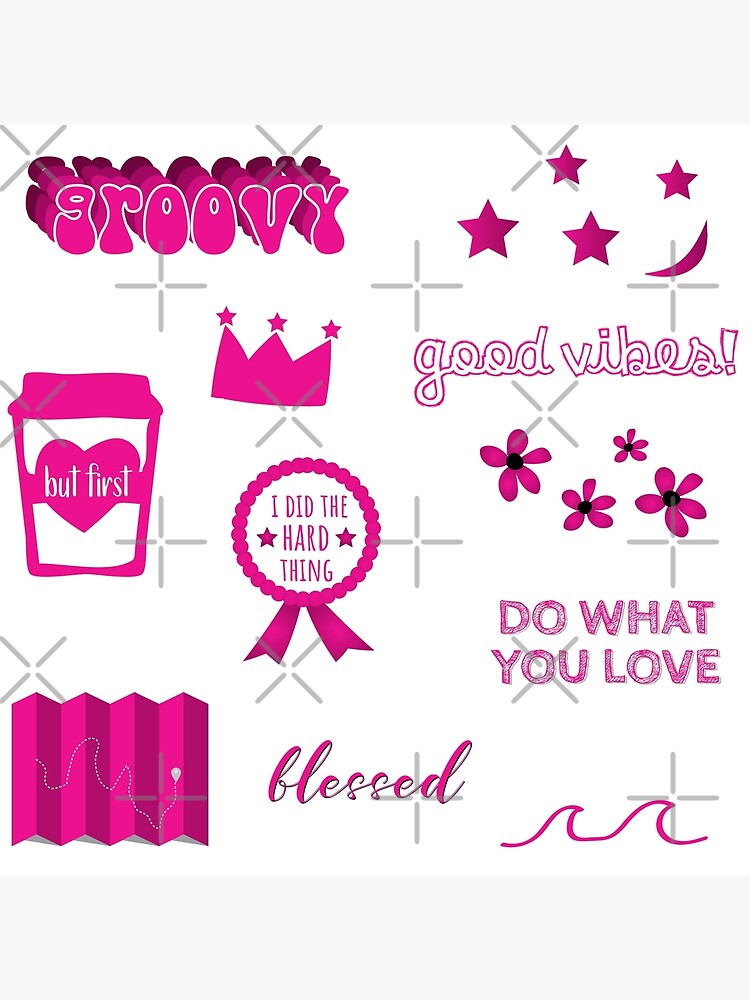 Hot Pink Sticker Pack Poster For Sale By The Goods Redbubble 4056