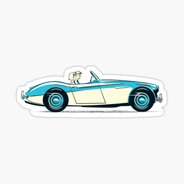 Healey Blue over Ivory AH 3000 – in 1959 launch promotion style  Sticker