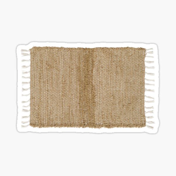 Burlap Natural Chindi/Rag Rug 20x30 Beth's Country Primitive Home Decor Glossy Sticker