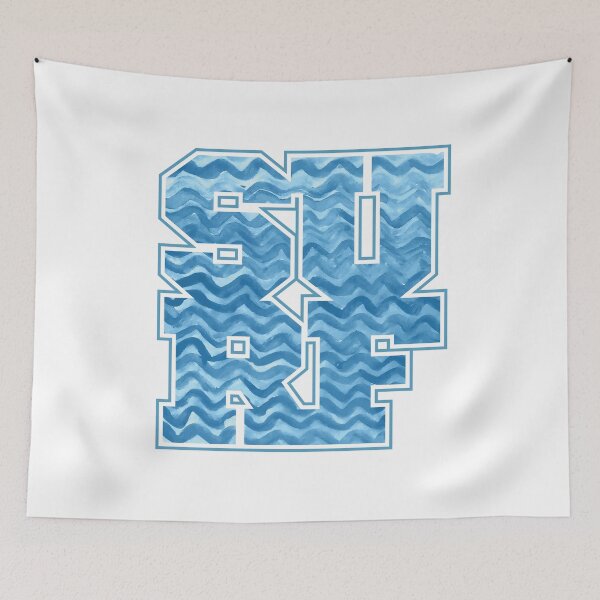 Item preview, Artistic Summer Surfing Gift Typographic Blue Waves designed and sold by MintedFresh.