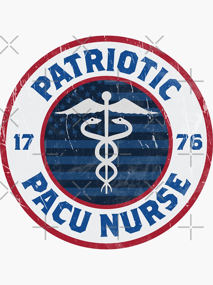 "4th of July Patriotic PACU Nurse Badge" Sticker by SphereZones Redbubble