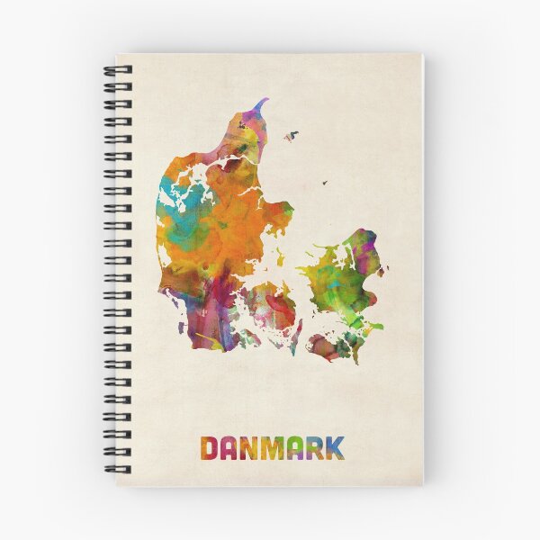 Item preview, Denmark Watercolor Map designed and sold by ArtPrints.