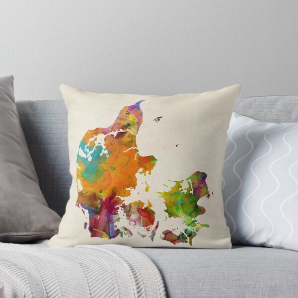 Item preview, Denmark Watercolor Map designed and sold by ArtPrints.