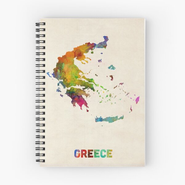 Item preview, Greece Watercolor Map designed and sold by ArtPrints.