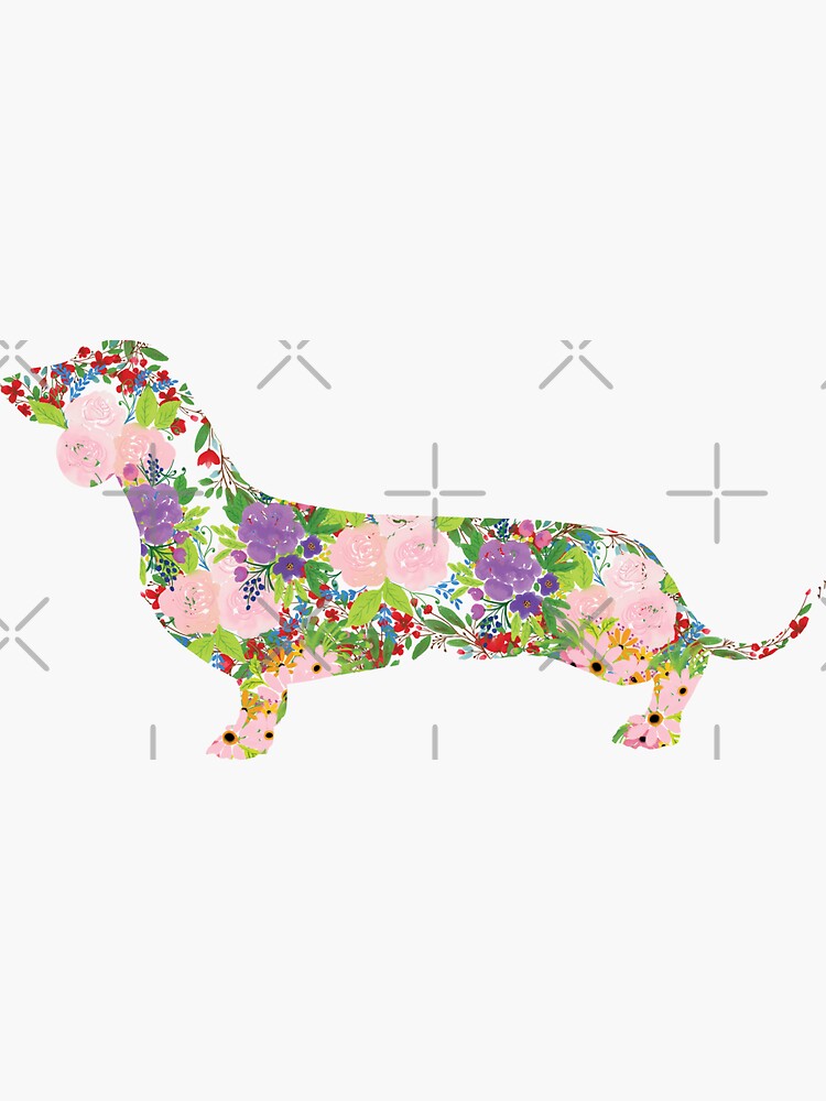 Floral Dachshund by tribbledesign