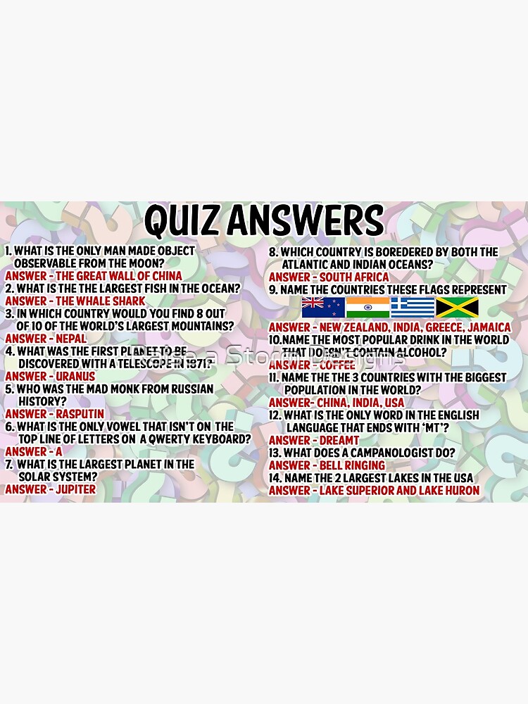 Tiebreaker questions that will settle your pub quizzes from the pub quiz  website Free Pub Quiz.