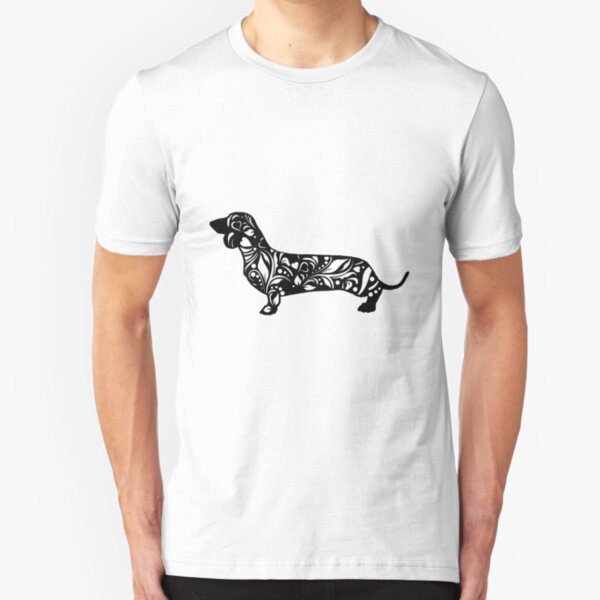 Dachshund Floral Mandala Slim Fit T-Shirt