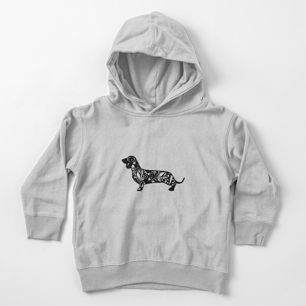 Dachshund Floral Mandala Toddler Pullover Hoodie