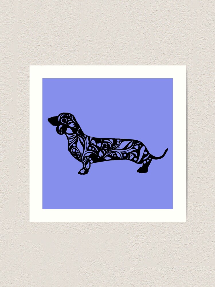 Alternate view of Dachshund Floral Mandala Art Print