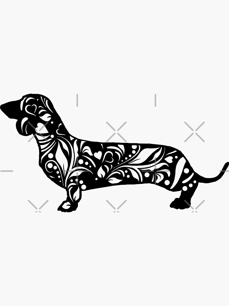 Dachshund Floral Mandala by tribbledesign