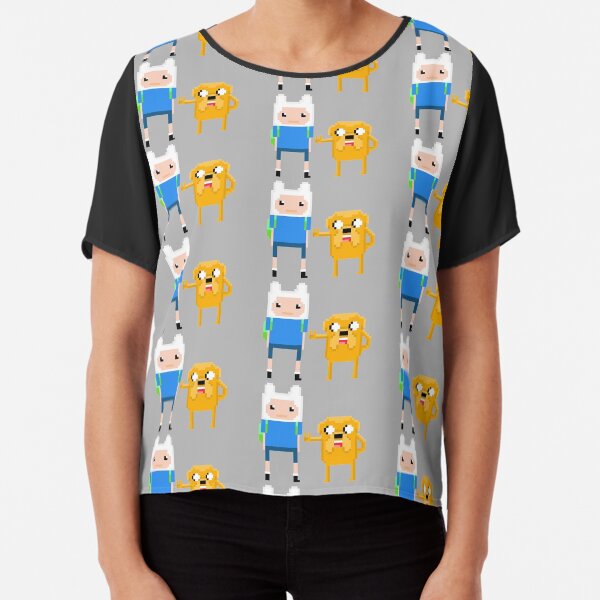 Pixel-Zeit mit Finn und Jake! Chiffon Top