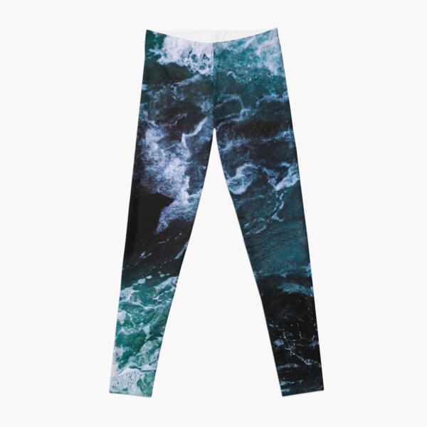 Blue Ocean Waves, Sea Photography, Seascape Leggings