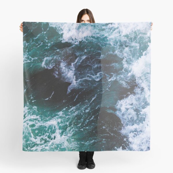 Blue Ocean Waves, Sea Photography, Seascape Scarf