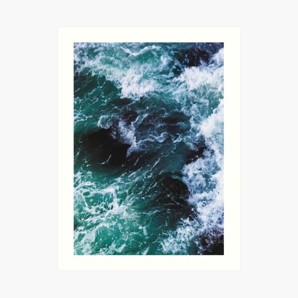 Blue Ocean Waves, Sea Photography, Seascape Art Print