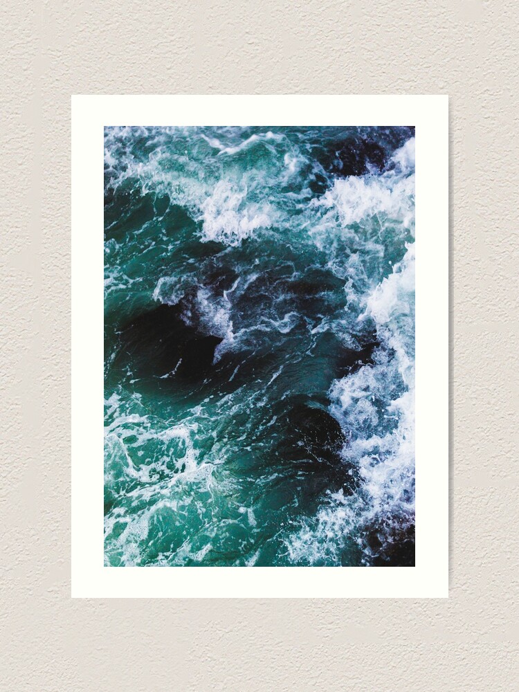 Alternate view of Blue Ocean Waves, Sea Photography, Seascape Art Print
