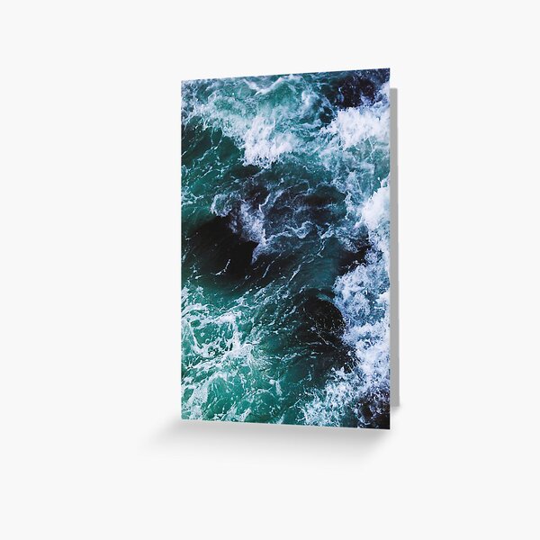 Blue Ocean Waves, Sea Photography, Seascape Greeting Card