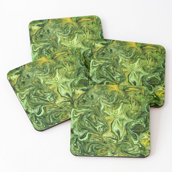 Item preview, Green yellowish marble abstract designed and sold by lenaliluna.