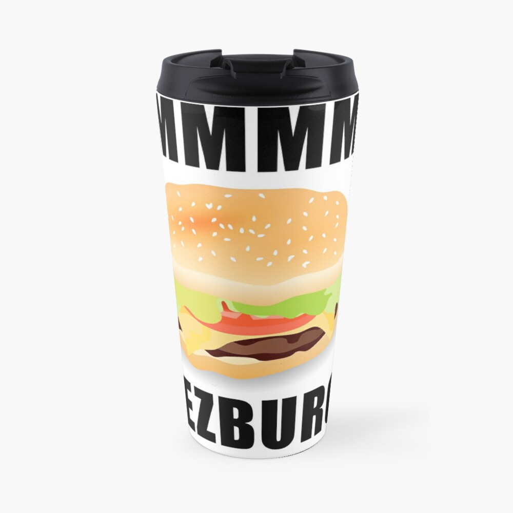 Roblox Mmm Chezburger Travel Mug By Jenr8d Designs Redbubble - roblox mmm chezburger lightweight sweatshirt by jenr8d designs