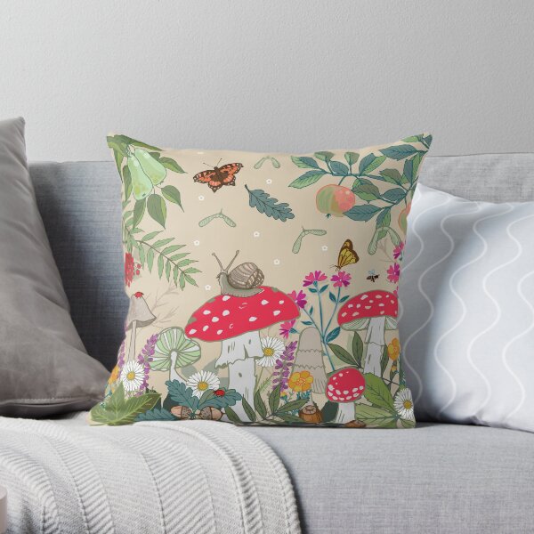 Toadstool Woods Throw Pillow