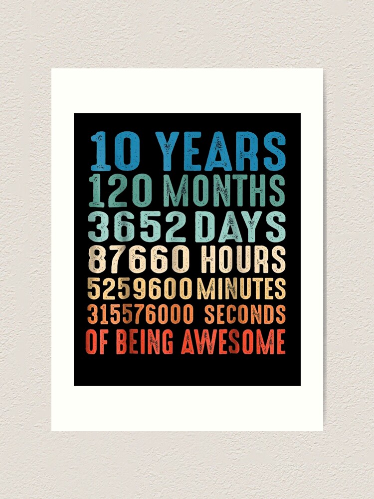 10 Years Old 10th Birthday Vintage Retro 120 Months Tshirt 10 Years Old 10th Birthday Vintage Retro 120 Months Tshirt