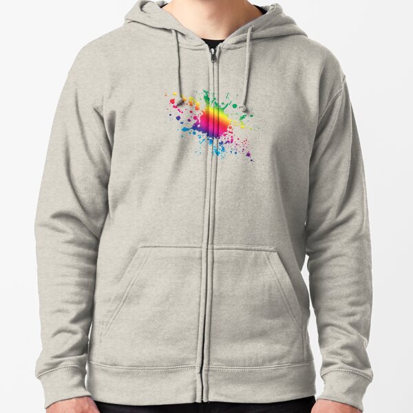 rainbow paint splatter hoodie