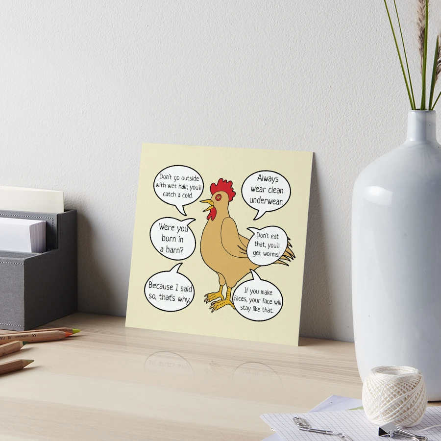 Funny Mother Hen Mom Sayings Poster for Sale by ironydesigns