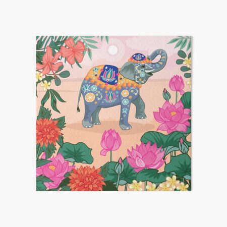 Trunk Up For Luck Indian Elephant Art Board Print