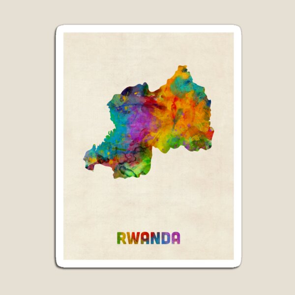Item preview, Rwanda Watercolor Map designed and sold by ArtPrints.