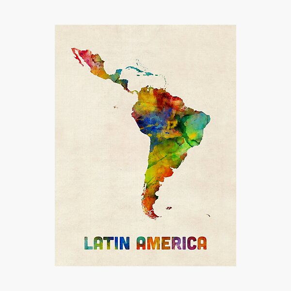 Item preview, Latin America Watercolor Map designed and sold by MICHAEL TOMPSETT.
