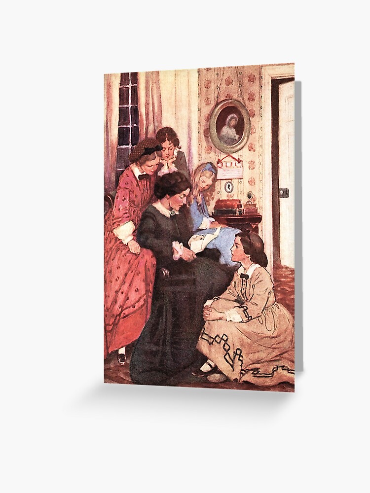 Thumbnail 1 of 2, Greeting Card, Jessie Willcox Smith - Little Women - The Letter designed and sold by vintage-art.