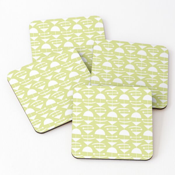 Item preview, Retro Mid Century Modern Abstract Mobile Pattern 859 Chartreuse Green designed and sold by tonymagnerart.
