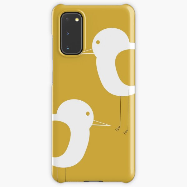 Shorebird Pair in Light Mustard Yellow and White. Minimalist. Clean. Cute. Coastal Samsung Galaxy Snap Case