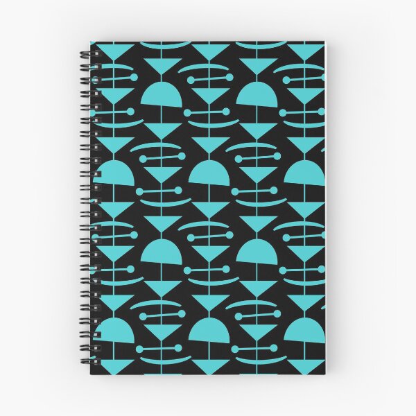 Item preview, Retro Mid Century Modern Abstract Mobile Pattern 870 Turquoise and Black designed and sold by tonymagnerart.