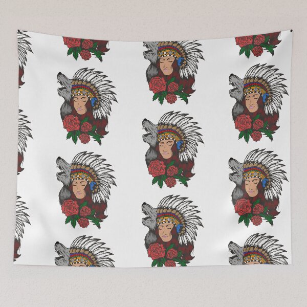 Item preview, Indian woman with headdress designed and sold by mi-xo.