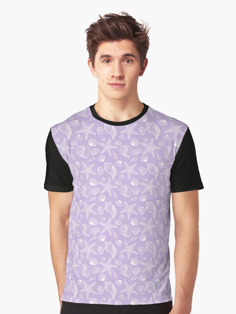 purple seashell shirt