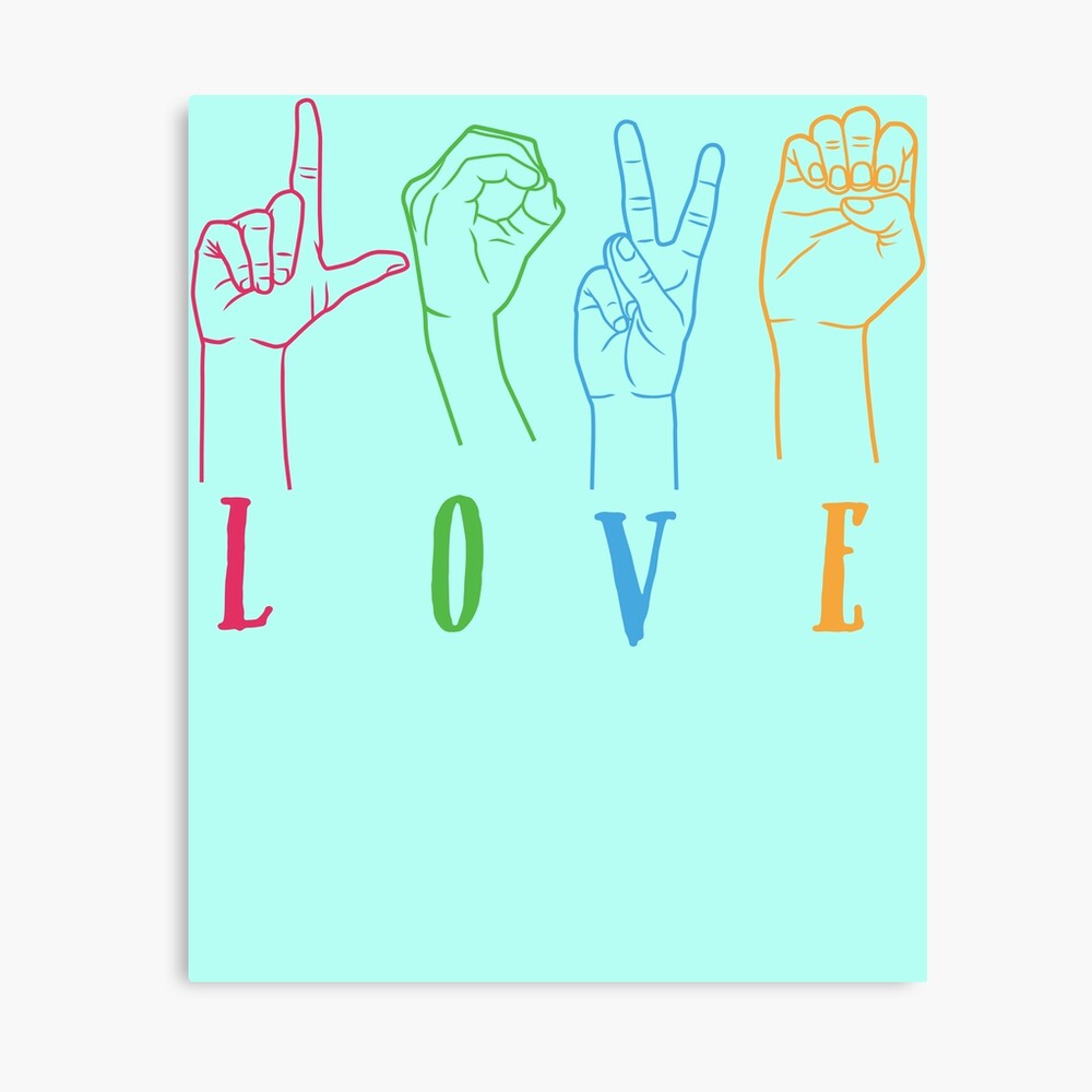 Impression Photo Sourd Sensibilisation Couleurs Arc En Ciel Langue Des Signes Love Hands Design Par Tronictees Redbubble