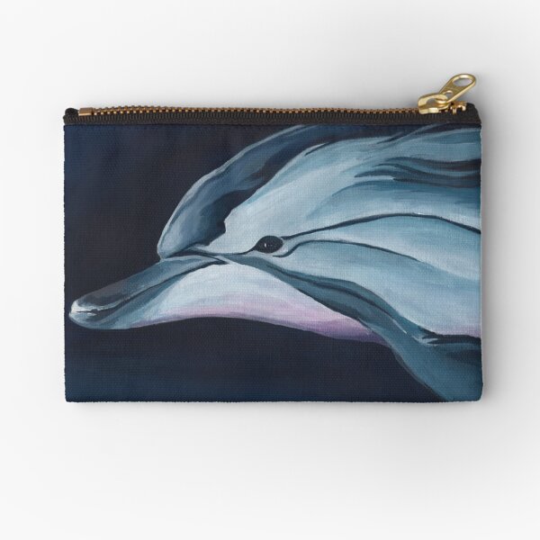 Striped dolphin face Zipper Pouch