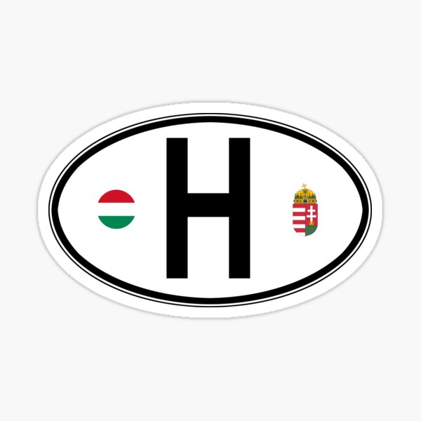 Aperçu de l'œuvre Sticker code pays ovale de Hongrie créée et vendue par rogue-design.
