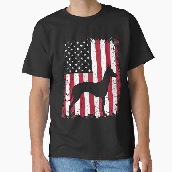 Vista previa del artículo con la obra «Xoloitzcuintli Dog USA Flag Patriotic 4 de julio», diseñado y vendido por rafaeltto.