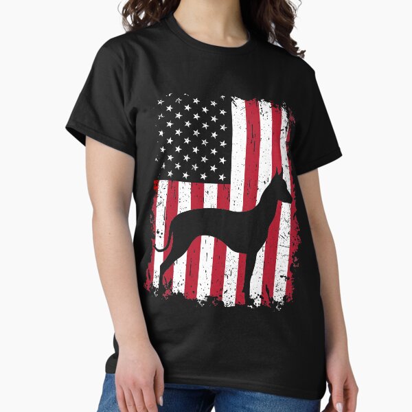 Vista previa del artículo con la obra «Xoloitzcuintli Dog USA Flag Patriotic 4 de julio», diseñado y vendido por rafaeltto.